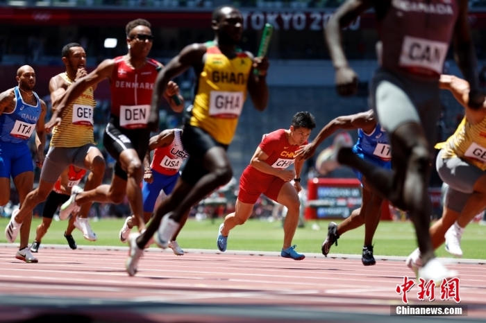 腳下生風(fēng)！東京奧運會中國男子4x100接力晉級決賽