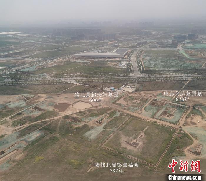 洪瀆原墓葬布里墓地隋唐墓園鳥瞰?！￡兾魇】脊叛芯吭汗﹫D