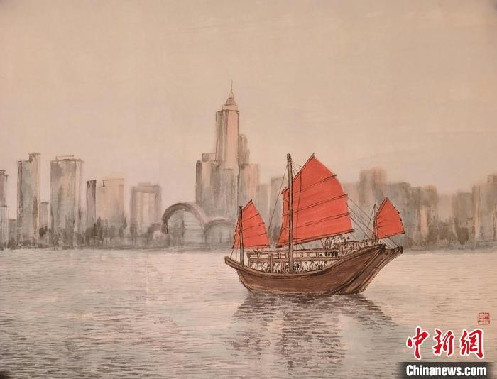 朱潔儀畫作《同舟共濟(jì)》?！≌褂[組委會(huì)供圖