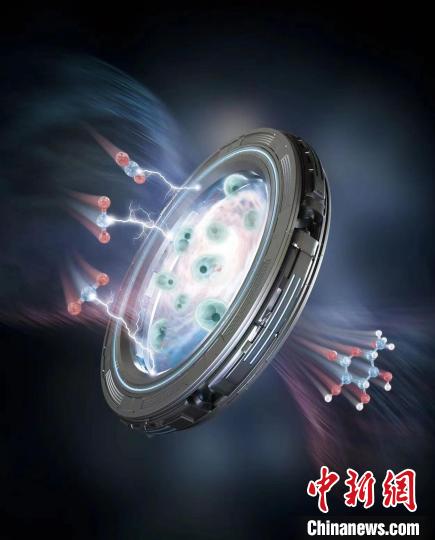 通過電化學(xué)耦合生物發(fā)酵實(shí)現(xiàn)將二氧化碳和水轉(zhuǎn)化為長鏈產(chǎn)品的示意圖?！⊙芯繄F(tuán)隊 供圖