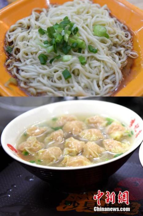 資料圖：沙縣小吃中的拌面(上)和扁肉(下)。 <a target='_blank' href='/'>中新社</a>記者 張斌 攝