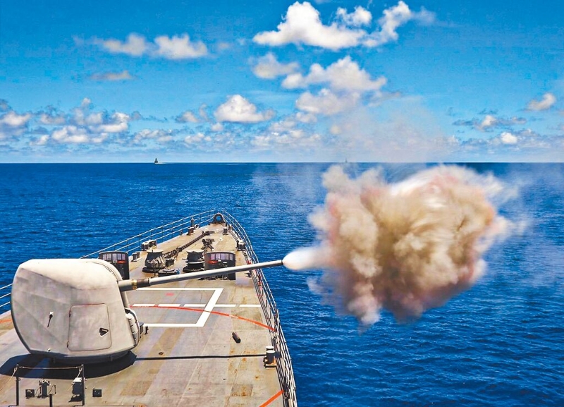 美國宣布對臺灣出售海軍艦艇備用零件、船艦系統(tǒng)備用零件及相關設備，總價約1.2億美元，圖為艦砲實彈射擊。（摘自中華民國海軍艦隊臉書） 圖片來源：臺灣“中時新聞網(wǎng)”.jpg