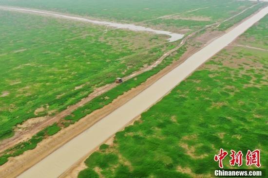 進入枯水期的鄱陽湖，原本煙波浩渺的湖面已消失不見，河床裸露變成一片灘涂或是草洲。(資料圖) 劉占昆 攝