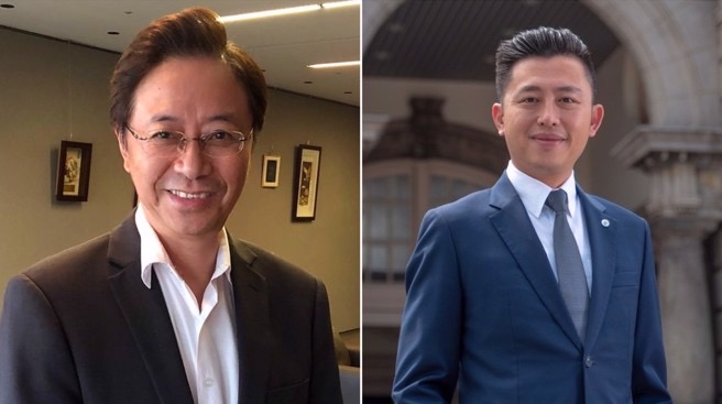 國(guó)民黨桃園市長(zhǎng)參選人張善政（左）與民進(jìn)黨參選人林智堅(jiān)（右）。（圖源：臺(tái)灣“中時(shí)新聞網(wǎng)”）