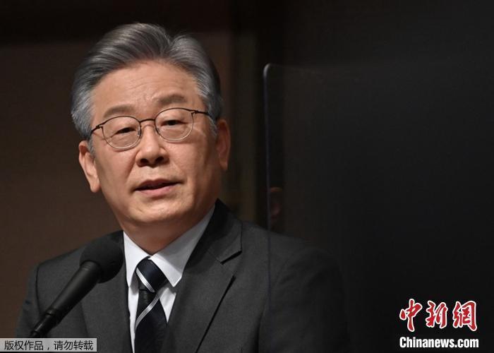 資料圖：韓國(guó)共同民主黨總統(tǒng)候選人李在明。