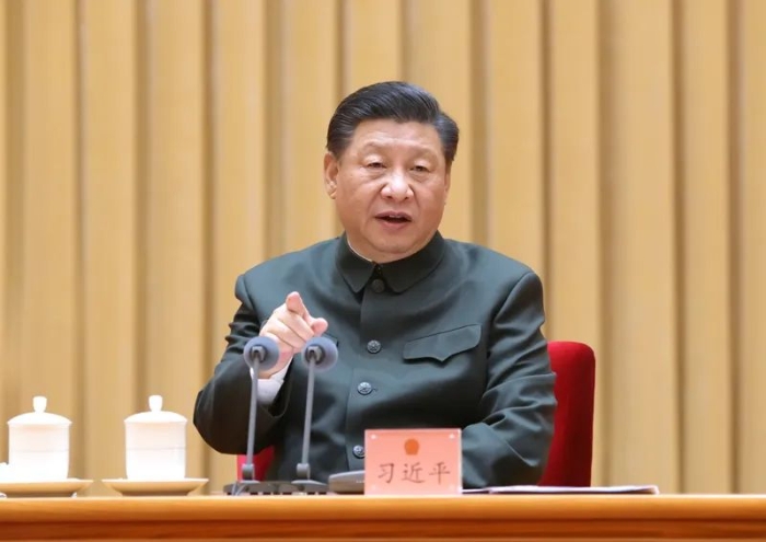 2021年3月9日下午，習近平出席十三屆全國人大四次會議解放軍和武警部隊代表團全體會議并發(fā)表重要講話。新華社記者 李剛 攝