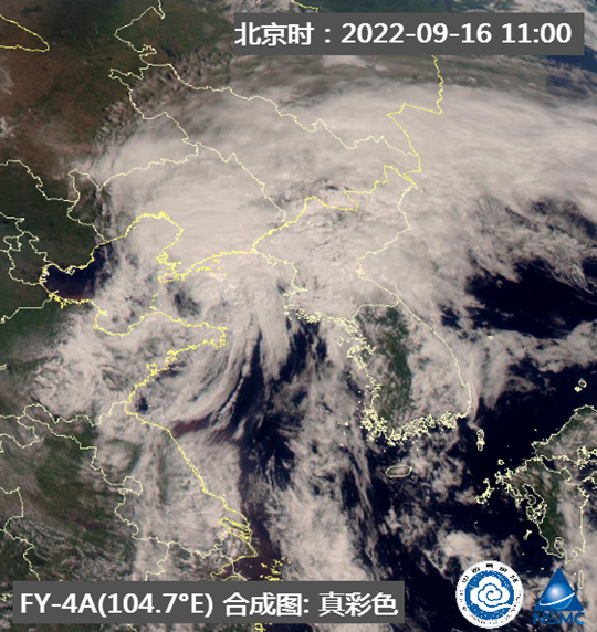今天11時左右，衛(wèi)星云圖上“梅花”結(jié)構(gòu)變得松散。