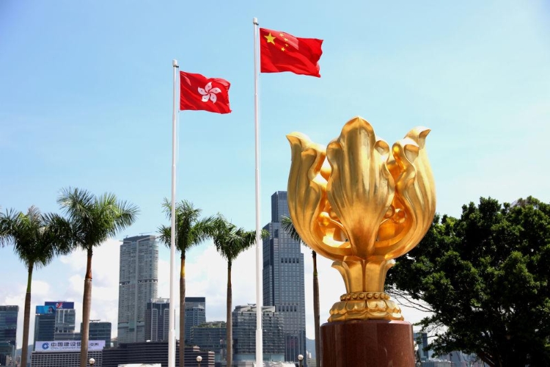 香港金紫荊廣場（資料圖片）。新華社記者 吳曉初 攝