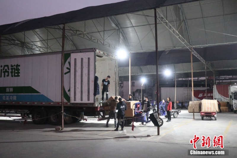 圖為嶺南花卉市場工人正在卸貨。<a target='_blank' href='/'>中新社</a>記者 孫秋霞 攝