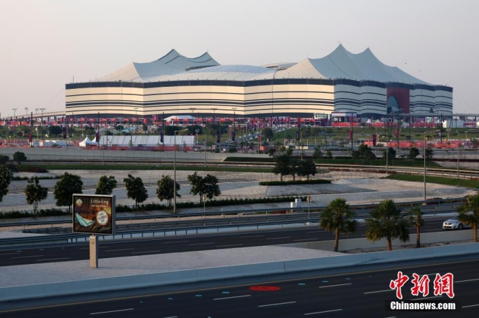 卡塔爾世界杯海灣體育場外景。 <a target='_blank' href='/'>中新社</a>記者 富田 攝 　