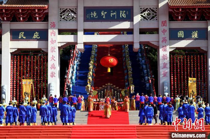 媽祖祭典儀式現(xiàn)場(chǎng)。   圖片來(lái)源：中新網(wǎng)