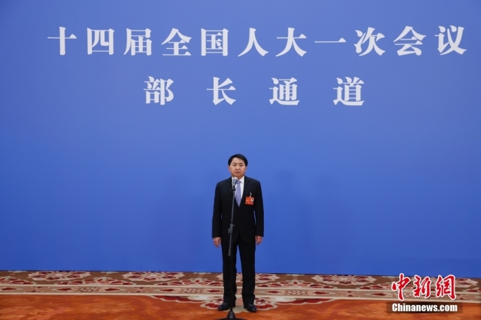 圖為國家市場監(jiān)督管理總局局長羅文接受媒體采訪。<a target='_blank' href='/'>中新社</a>記者 韓海丹 攝