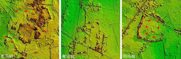 走馬嶺、青河城、雞鳴城遺址數(shù)字表面模型(1km×1km)?！⒔▏?供圖