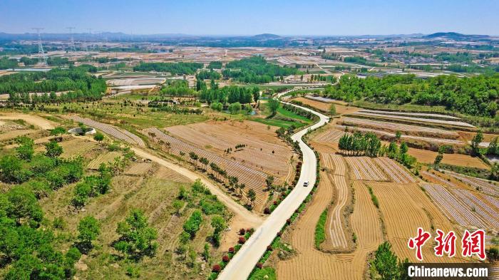 資料圖：圖為臨沂市蘭山區(qū)汪溝鎮(zhèn)環(huán)線公路。(無人機照片) 孫磊 攝