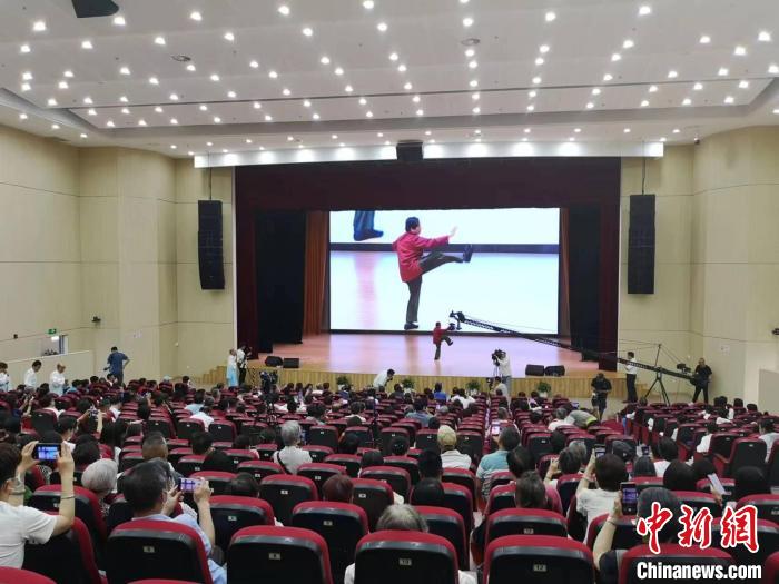 臺灣中華楊家老架太極武藝師承協(xié)會理事長蘇清標(biāo)展示楊家老架太極拳?！》队畋?攝