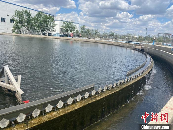 2日，四平市污水處理廠，污水正在二沉池進行泥水分離?！∽T偉旗 攝