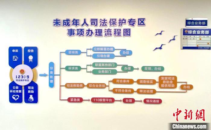 古田縣未成年人綜合保護(hù)聯(lián)盟未成年人司法保護(hù)專區(qū)事項(xiàng)辦理流程?！∪~茂 攝