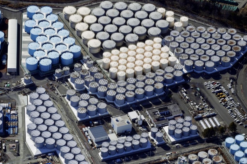 這是2021年2月13日拍攝的日本福島第一核電站核污水儲水罐。（圖源：新華社）