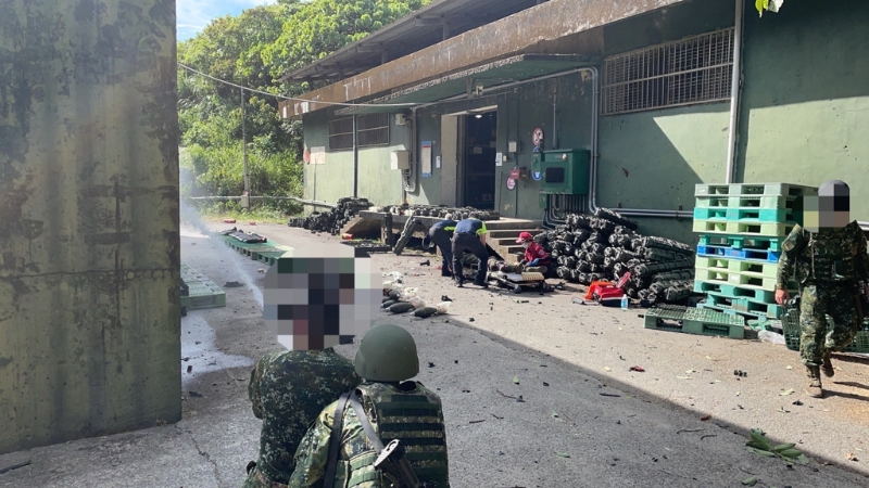 六軍團基隆彈藥庫爆炸，2官兵手臂炸斷送醫(yī)。(戴志揚 翻攝) 2