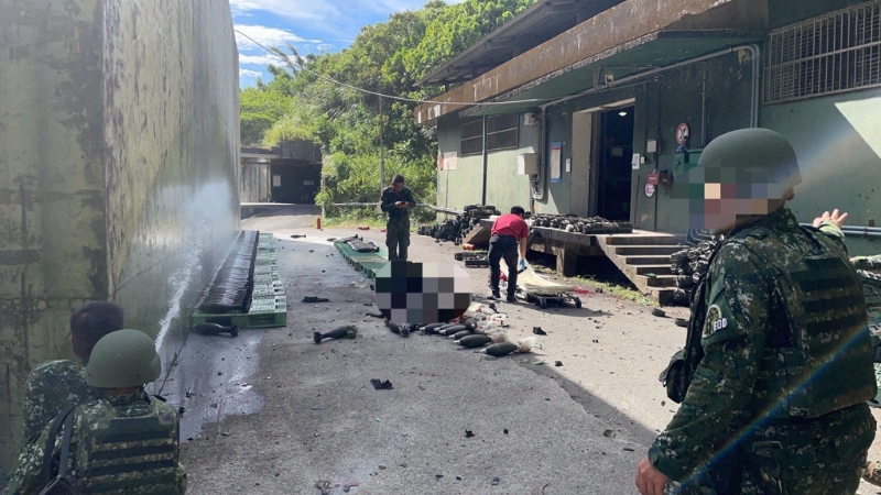 六軍團基隆彈藥庫爆炸，2官兵手臂炸斷送醫(yī)。(戴志揚 翻攝)