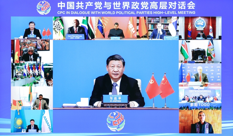2023年3月15日，習(xí)近平總書記出席中國共產(chǎn)黨與世界政黨高層對話會并發(fā)表主旨講話。（圖源：新華社）