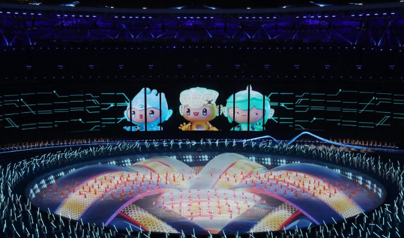 這是9月23日拍攝的杭州亞運(yùn)會開幕式。（圖源：新華社）