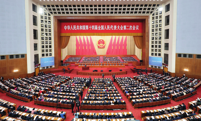 3月5日，第十四屆全國人民代表大會第二次會議在北京人民大會堂開幕。 丁海濤攝 《瞭望》