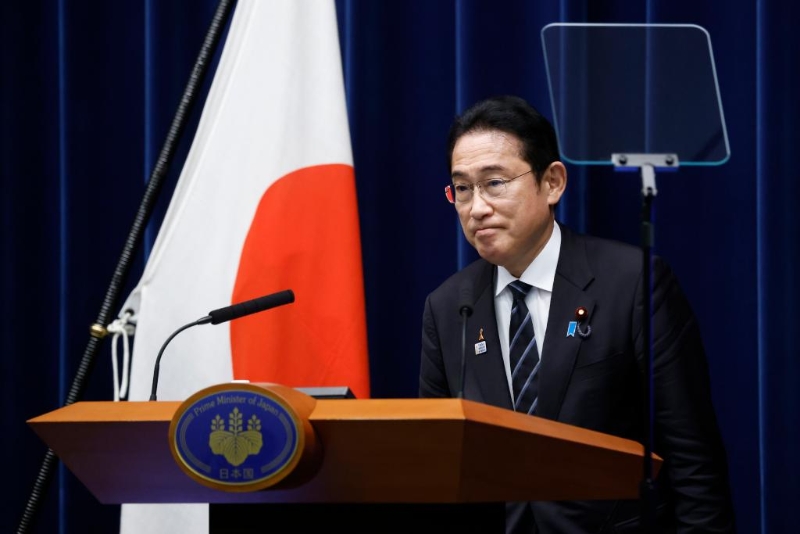 2023年11月2日，日本首相岸田文雄在日本東京首相官邸召開新聞發(fā)布會。（圖源：新華社）