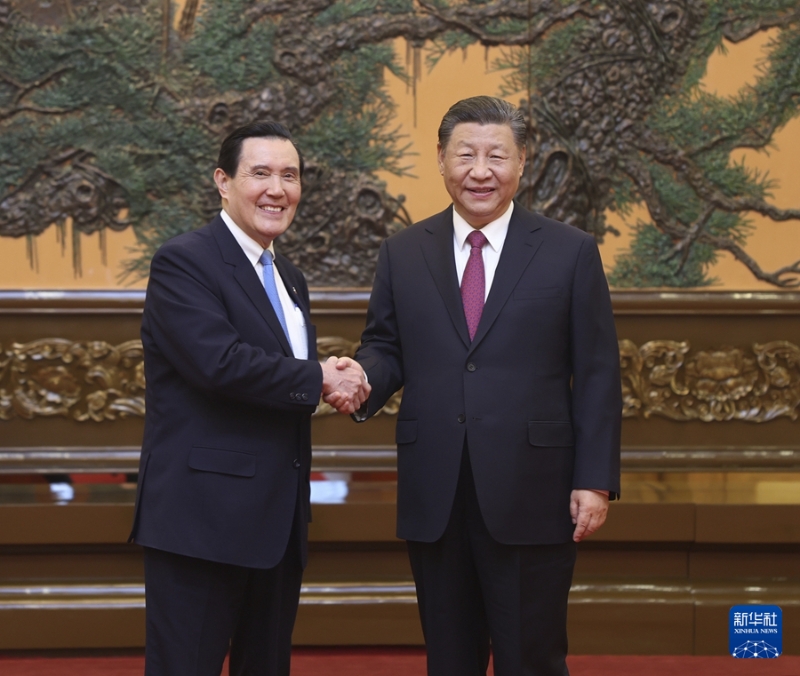4月10日下午，中共中央總書記習(xí)近平在北京會見馬英九一行。 新華社記者 鞠鵬 攝.jpeg